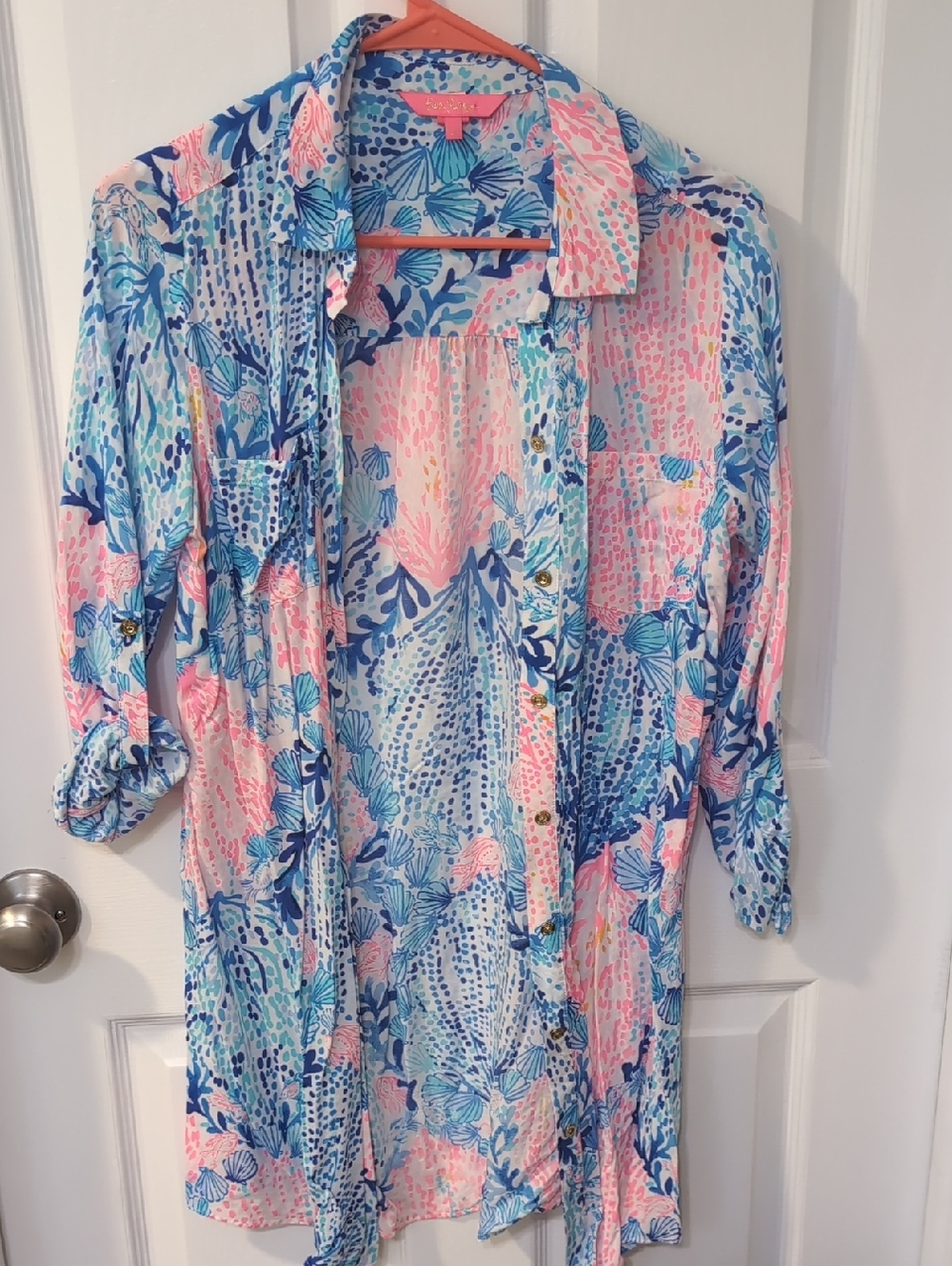 Lilly Pulitzer Pink & Blue Printed Swim Coverup